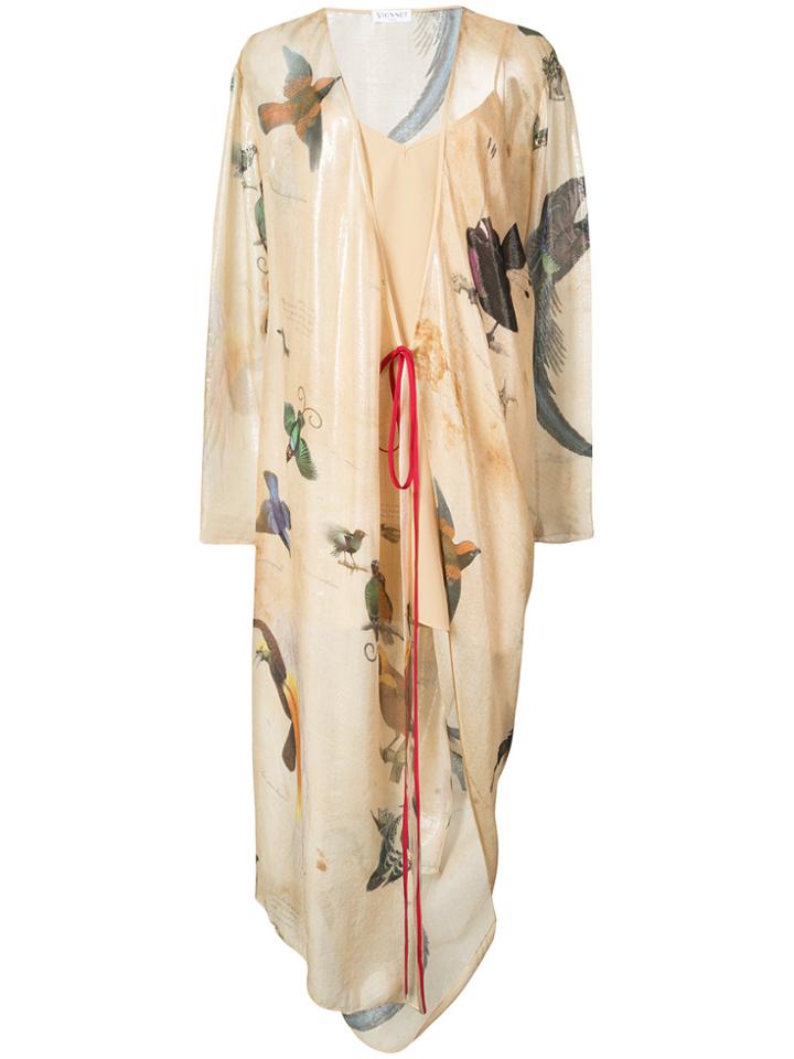 Vionnet Printed Wrap Dress - Nude & Neutrals