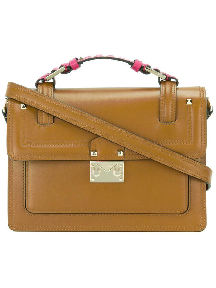 Valentino Valentino Garavani Cabana Shoulder Bag, Women's, Brown, Calf Leather