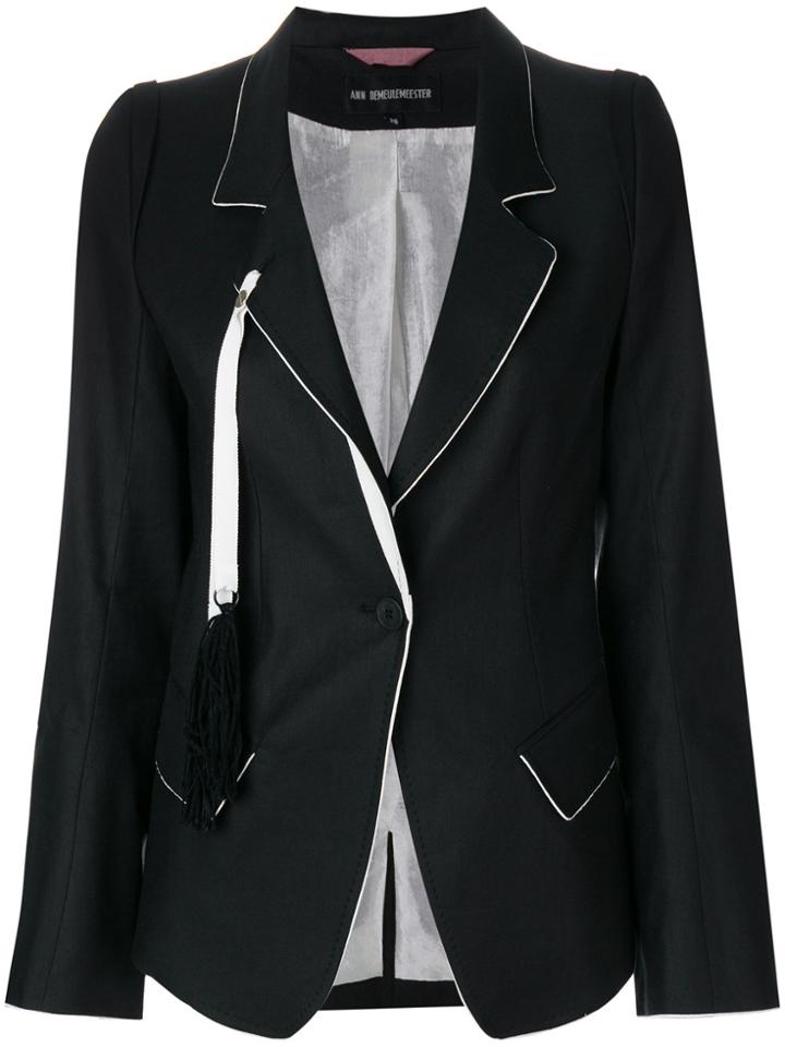 Ann Demeulemeester Tassel Detail Fitted Blazer - Black