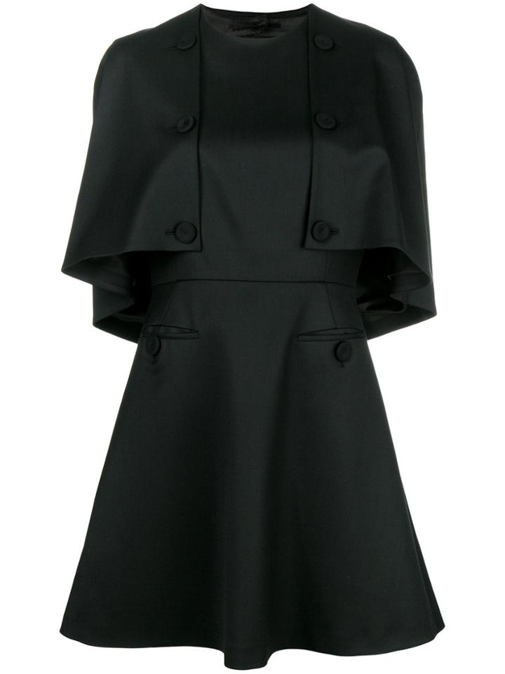 Sara Battaglia Front Buttons Detail A-line Dress - Black