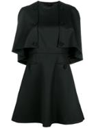 Sara Battaglia Front Buttons Detail A-line Dress - Black