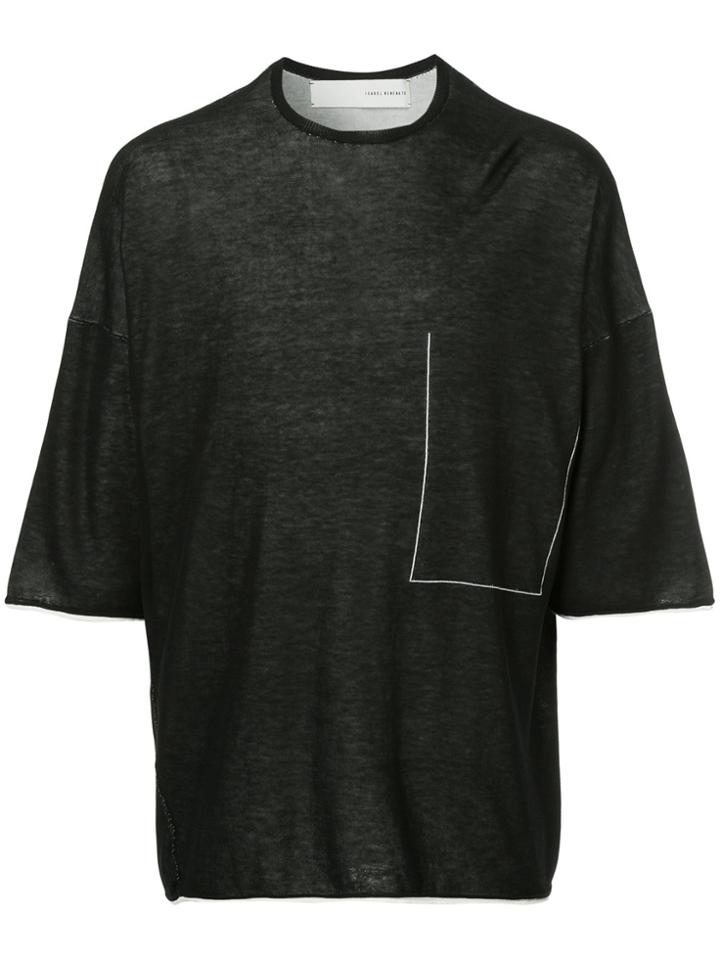 Isabel Benenato Knit Boxy T-shirt - Black