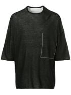 Isabel Benenato Knit Boxy T-shirt - Black