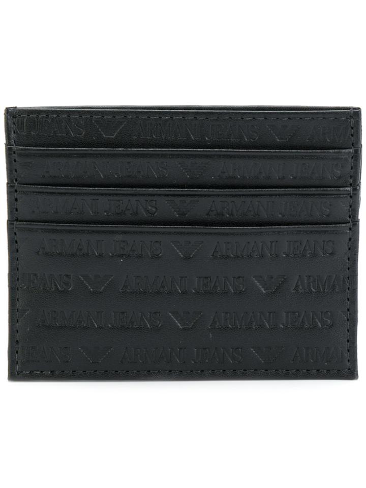 Armani Jeans Embossed Logo Cardholder - Black