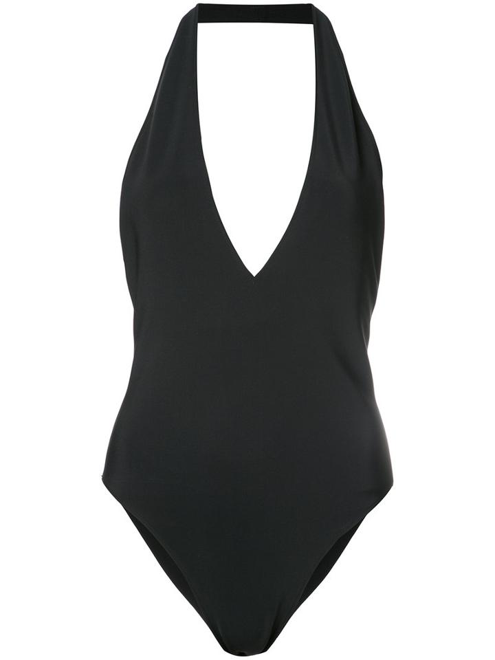 Saint Laurent Low Cut Halterneck Body, Women's, Size: 38, Black, Polyamide/polyimide/spandex/elastane