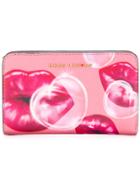 Marc Jacobs Printed Lips Continental Wallet - Pink & Purple
