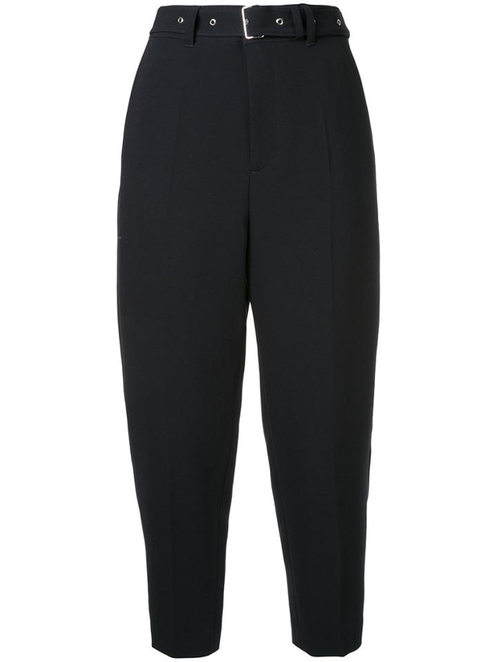 Le Ciel Bleu Belted Cropped Trousers - Blue