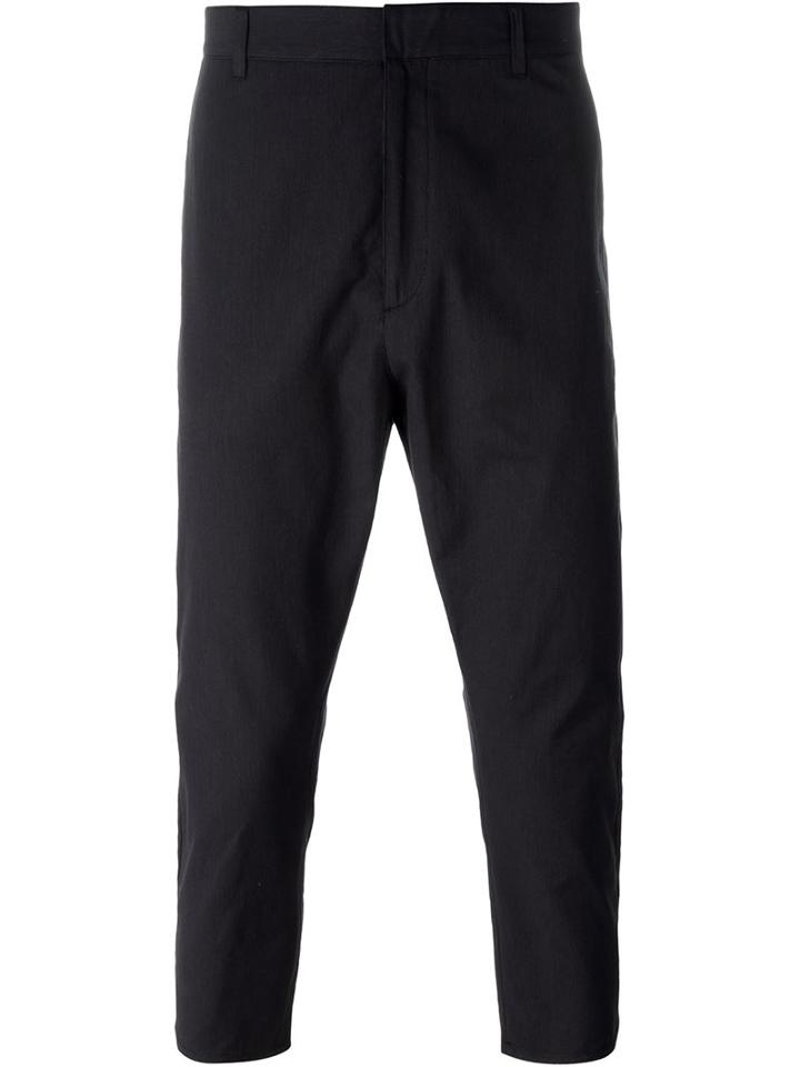 Jil Sander Cropped Trousers, Men's, Size: 46, Grey, Cotton