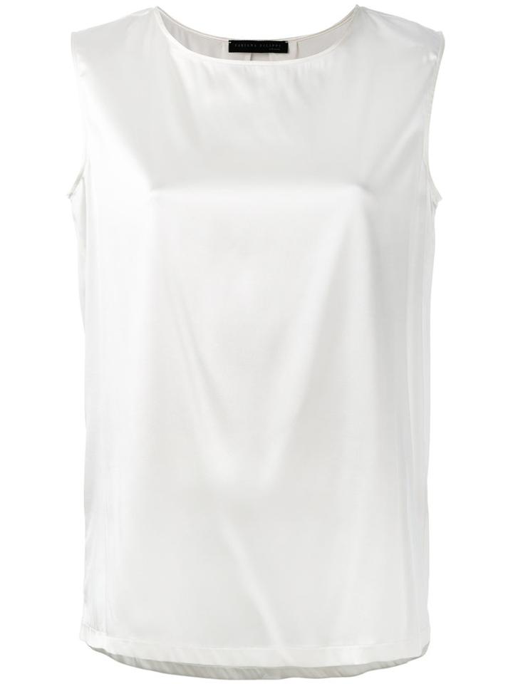 Fabiana Filippi Sleeveless Blouse, Women's, Size: 44, White, Silk/elastodiene