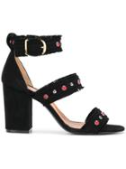 Via Roma 15 Embellished Ankle Strap Sandals - Black