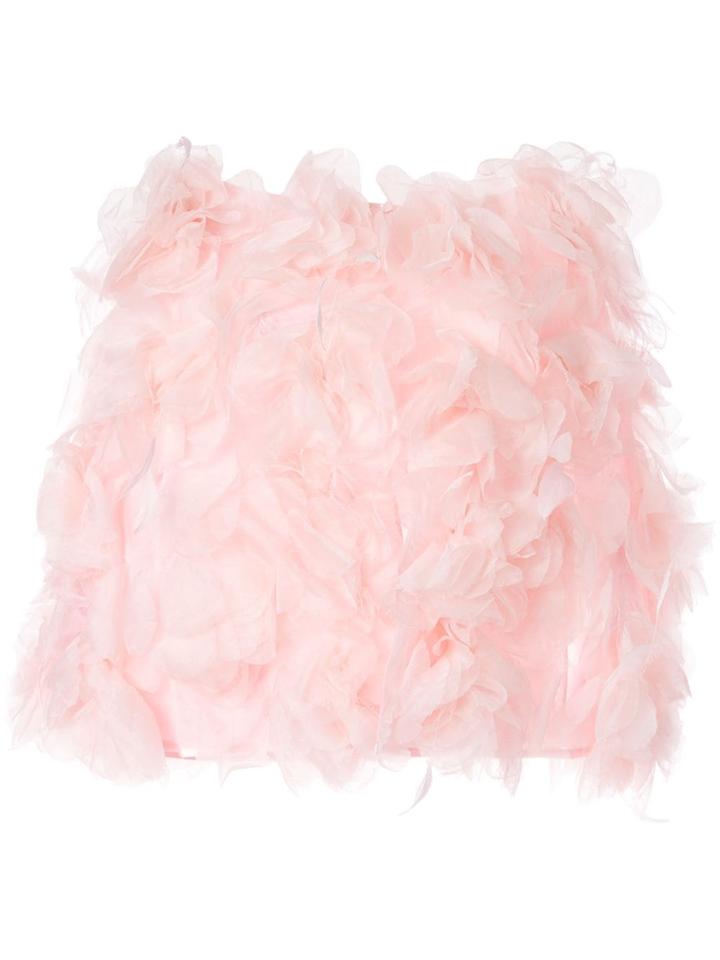Isabel Sanchis 3d Floral Feather Cape - Pink