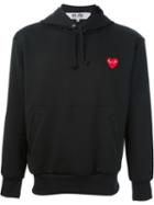 Comme Des Garçons Play Heart Logo Hoodie, Men's, Size: Xl, Black, Polyester