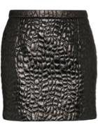 Saint Laurent Embossed Mini Skirt - Black