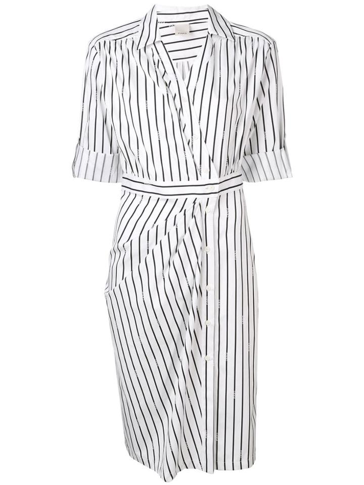 Pinko Striped Shirt Dress - White
