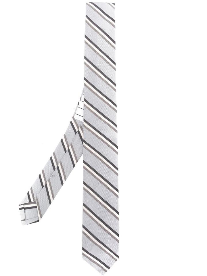 Thom Browne Tricolor Stripe Mogador Necktie - Grey