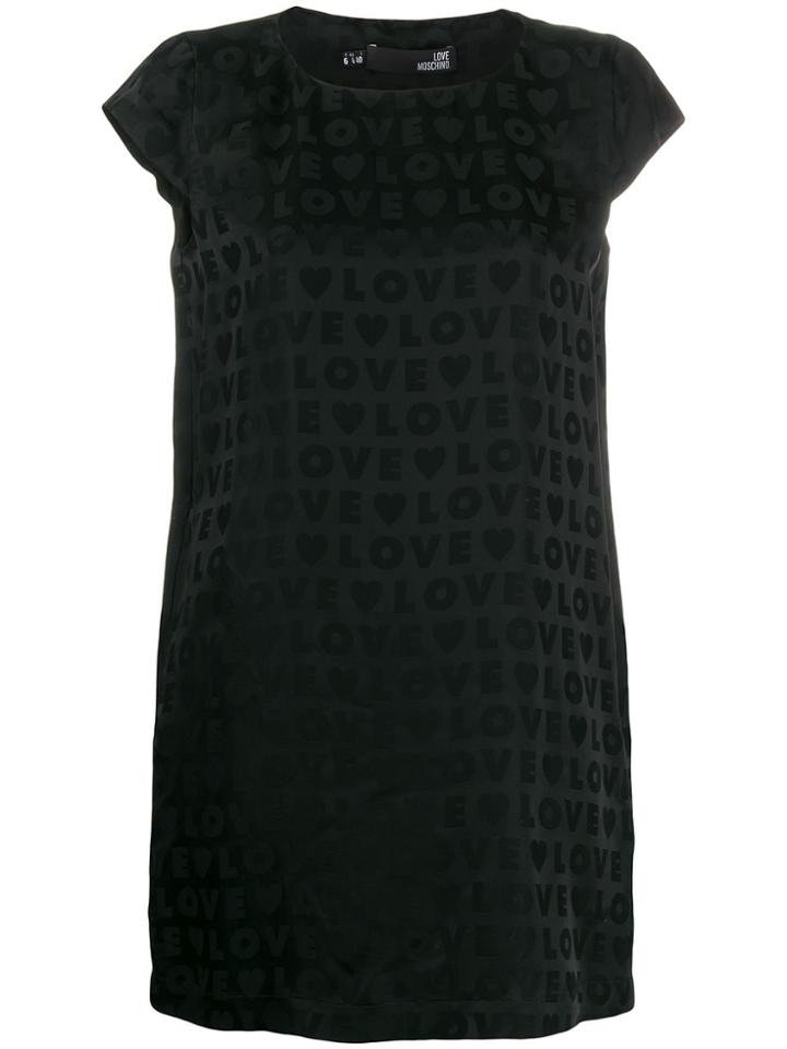 Love Moschino Satin-jacquard Mini Dress - Black