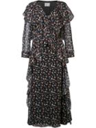 Jason Wu Floral Sheer Dress, Women's, Size: 4, Black, Silk