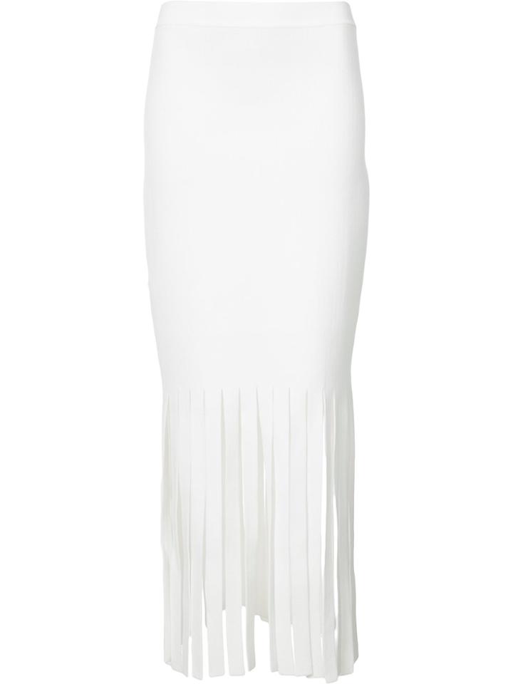 Alexander Wang Long Shredded Skinny Skirt - White