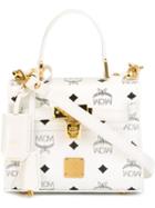 Mcm Logo Print Cross Body Bag, Women's, White