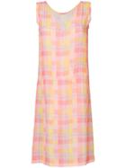 Comme Des Garçons Vintage Semi Sheer Plaid Dress - Pink & Purple