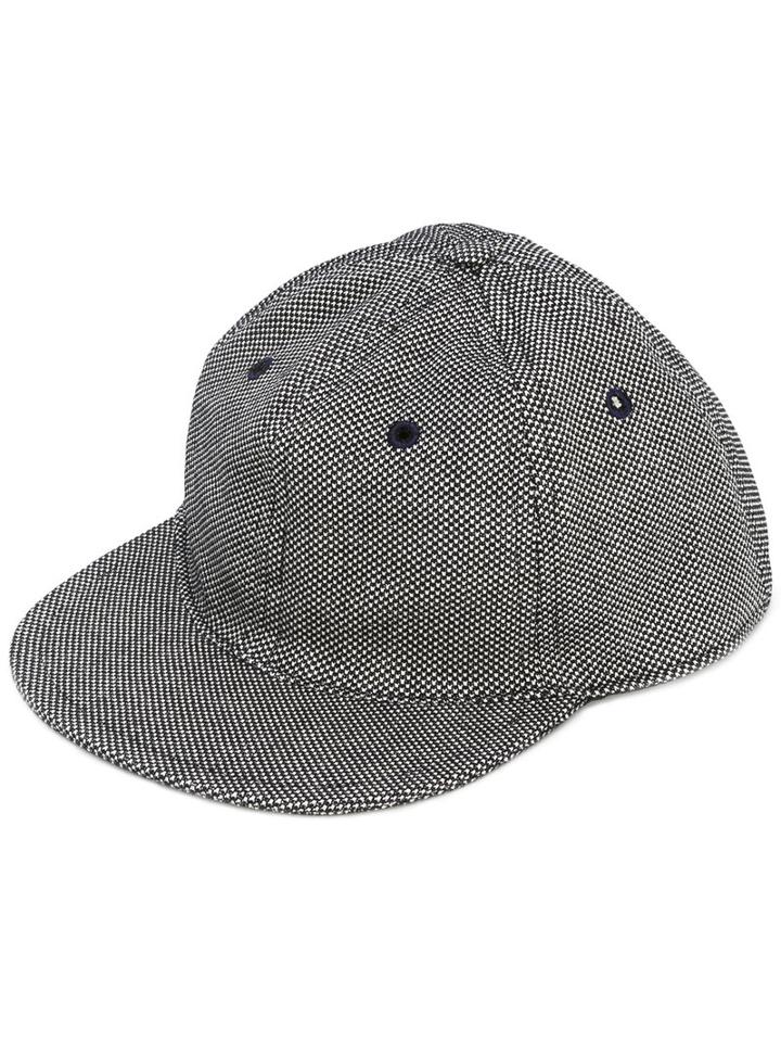 Overhead Patterned Cap, Men's, Black, Cotton/linen/flax/spandex/elastane