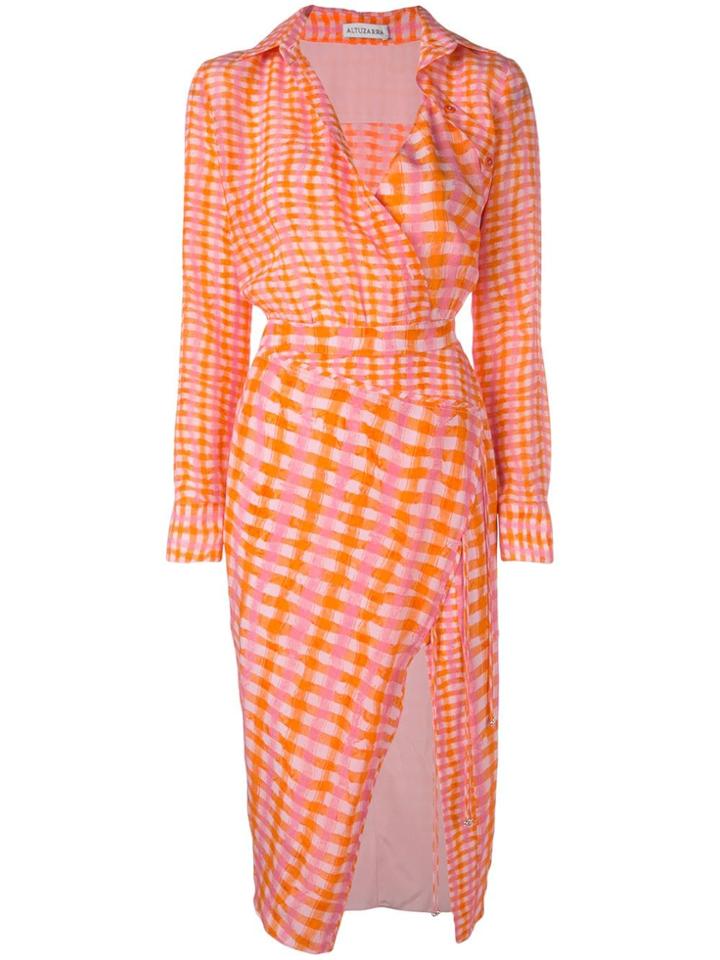Altuzarra Checked Fitted Shirt Dress - Pink