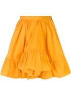 Msgm Frill Hem Full Skirt - Yellow & Orange