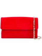 Casadei - Chain Flap Bag - Women - Chamois Leather/satin - One Size, Red, Chamois Leather/satin