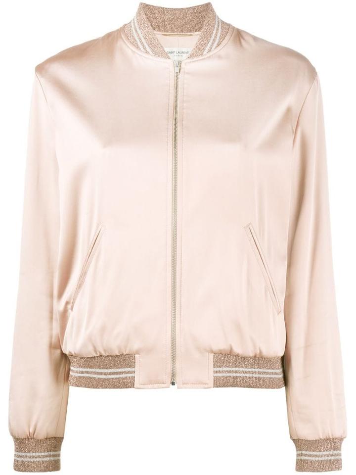 Saint Laurent Love Logo Bomber Jacket - Pink