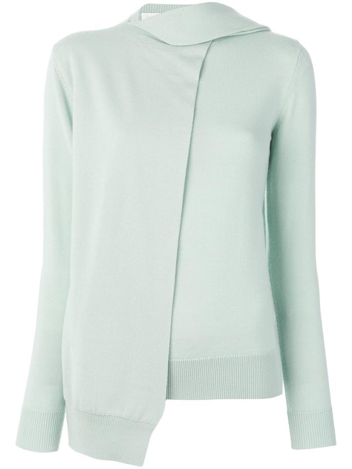 Victoria Victoria Beckham Wrap Neck Sweater - Green