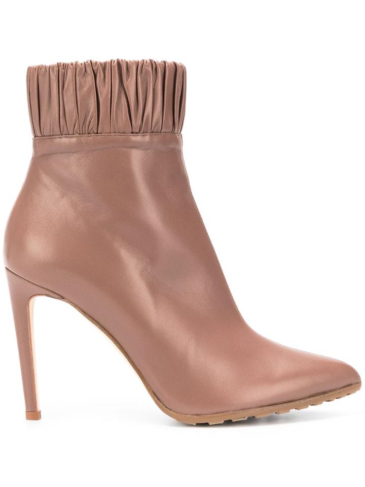 Chloe Gosselin Maud Pleated Trimming Boots - Brown