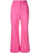 Sara Battaglia High Waisted Tailored Trousers - Pink