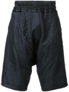 Julius 'pam' Drop-crotch Shorts, Men's, Size: 2, Black, Wool/polyester/nylon/acrylic