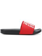 Prada Graphic Logo Pool Slides - Red