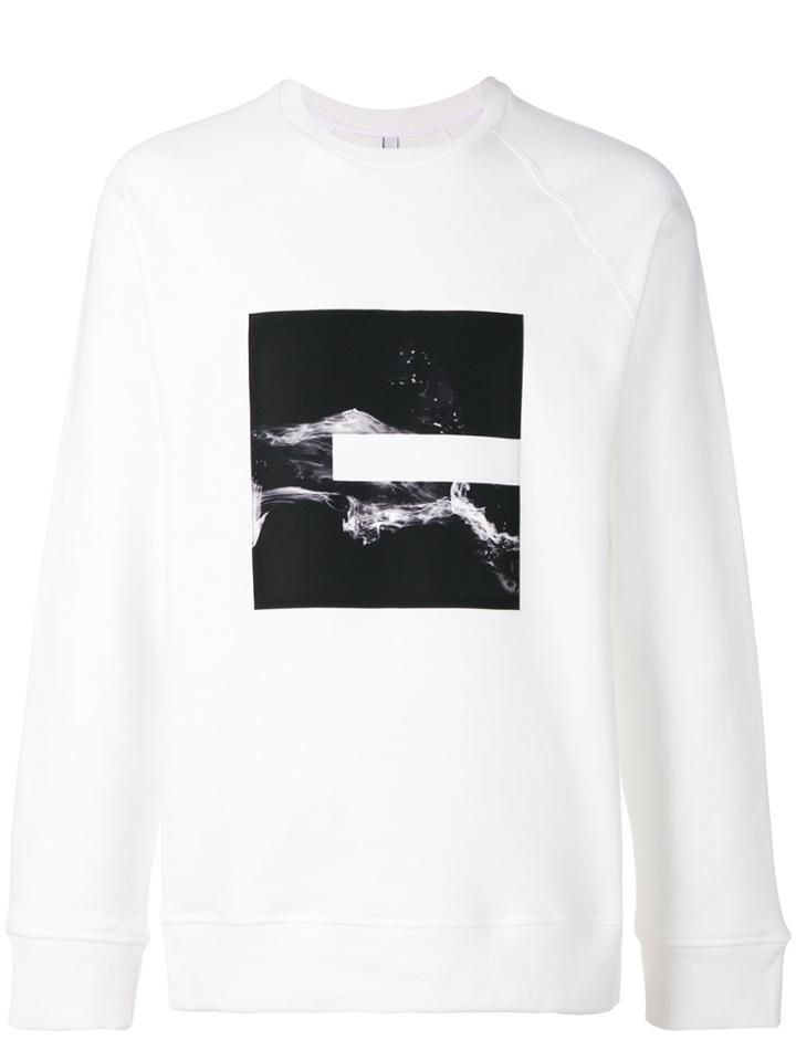 Neil Barrett Abstrast Print Tape Detail Sweatshirt - White