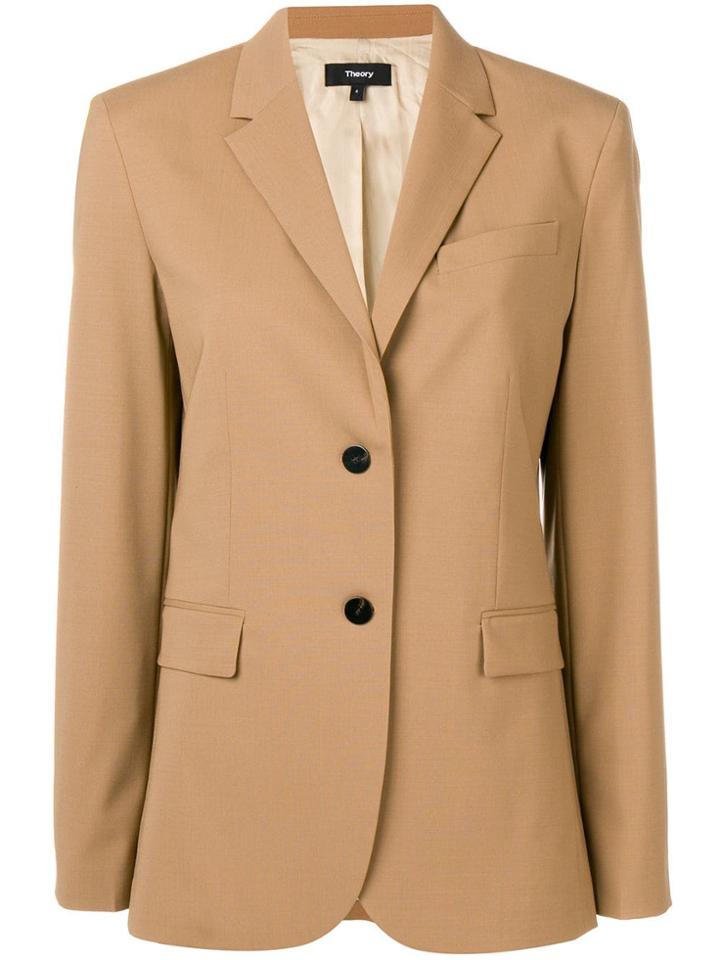 Theory Single Breasted Blazer - Brown