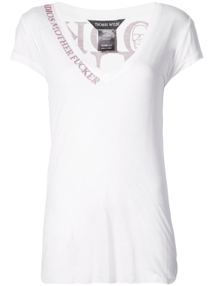 Thomas Wylde Darkstar Deep V-neck Top - White