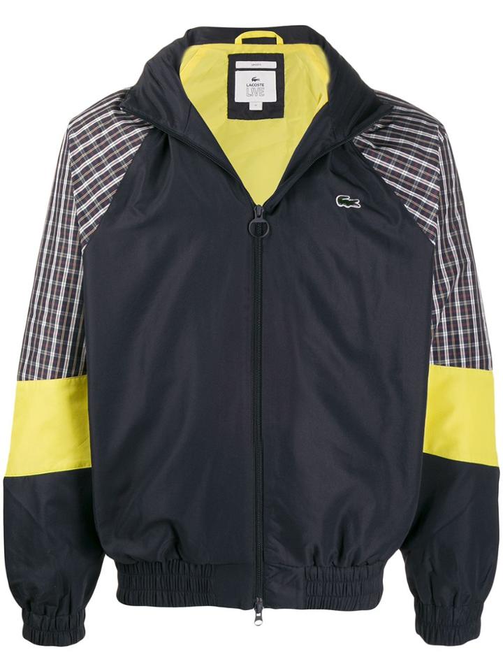Lacoste Live Checked Sleeve Track Jacket - Blue