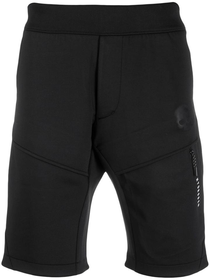 Hydrogen Skull Print Track Shorts - Black