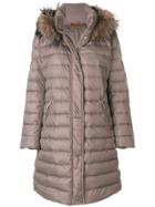 Baldinini Fur Hooded Coat - Brown