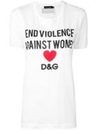 Dolce & Gabbana Slogan Logo T-shirt - White
