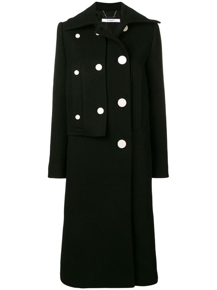 Givenchy Buttons Midi Coat - Black