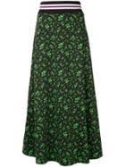 Maison Mihara Yasuhiro Floral Maxi Track Skirt - Black