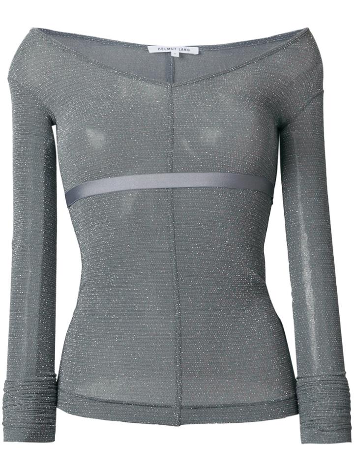 Helmut Lang Strap Detail Knit Top - Metallic