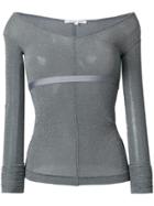Helmut Lang Strap Detail Knit Top - Metallic