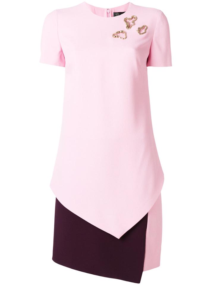 Versace Baroque Embellished Dress - Pink & Purple