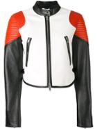 Givenchy - Colour-block Biker Jacket - Women - Lamb Skin/acetate/viscose - 40, White, Lamb Skin/acetate/viscose