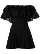 House Of Holland Anglaise Broderie Off Shoulder Dress - Black