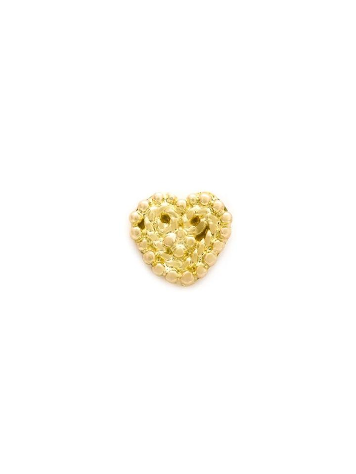 Hirondelle 18kt Gold Heart Motif Earring - Metallic