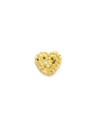 Hirondelle 18kt Gold Heart Motif Earring - Metallic